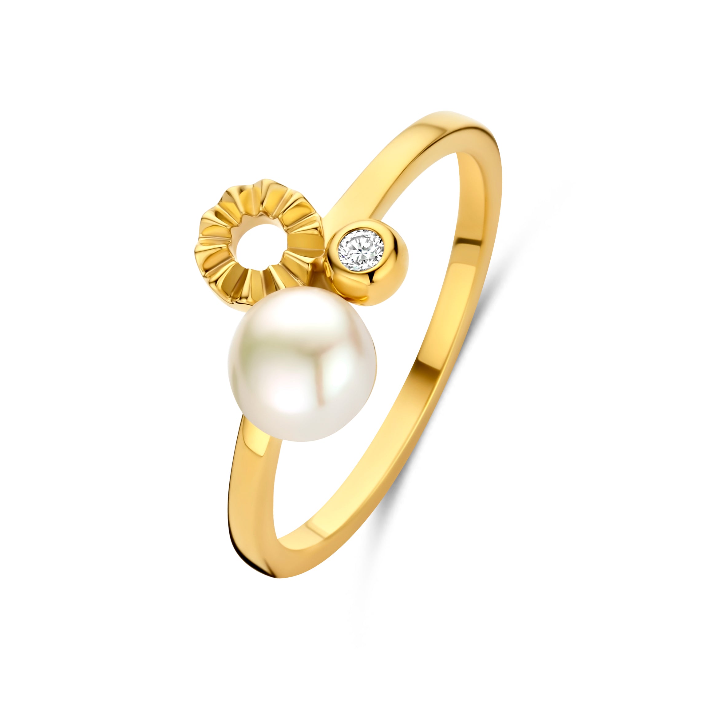 ELVIRA RING 0,03Ct Wvs PEARL 14K