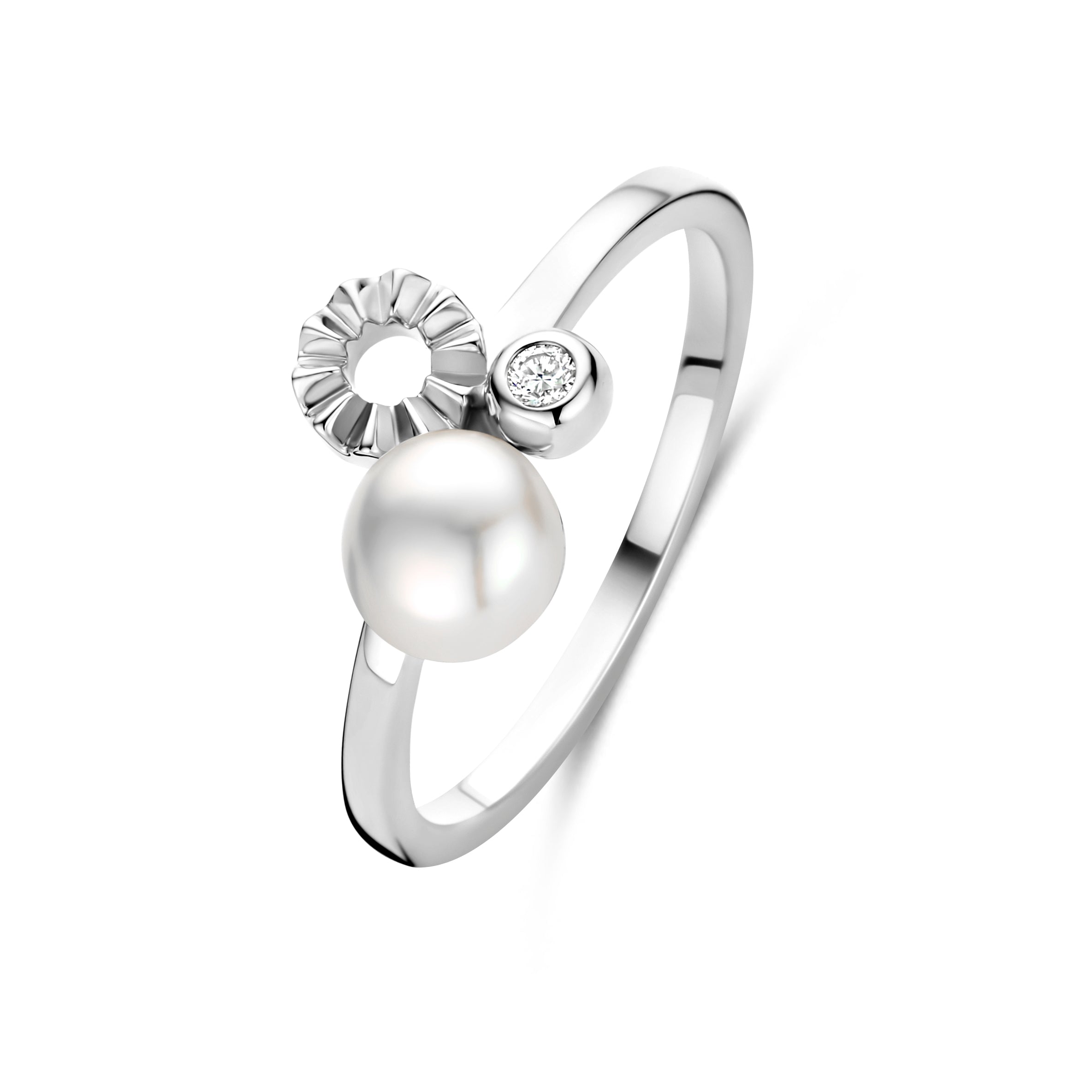 ELVIRA RING 0,03Ct Wvs PEARL 14K