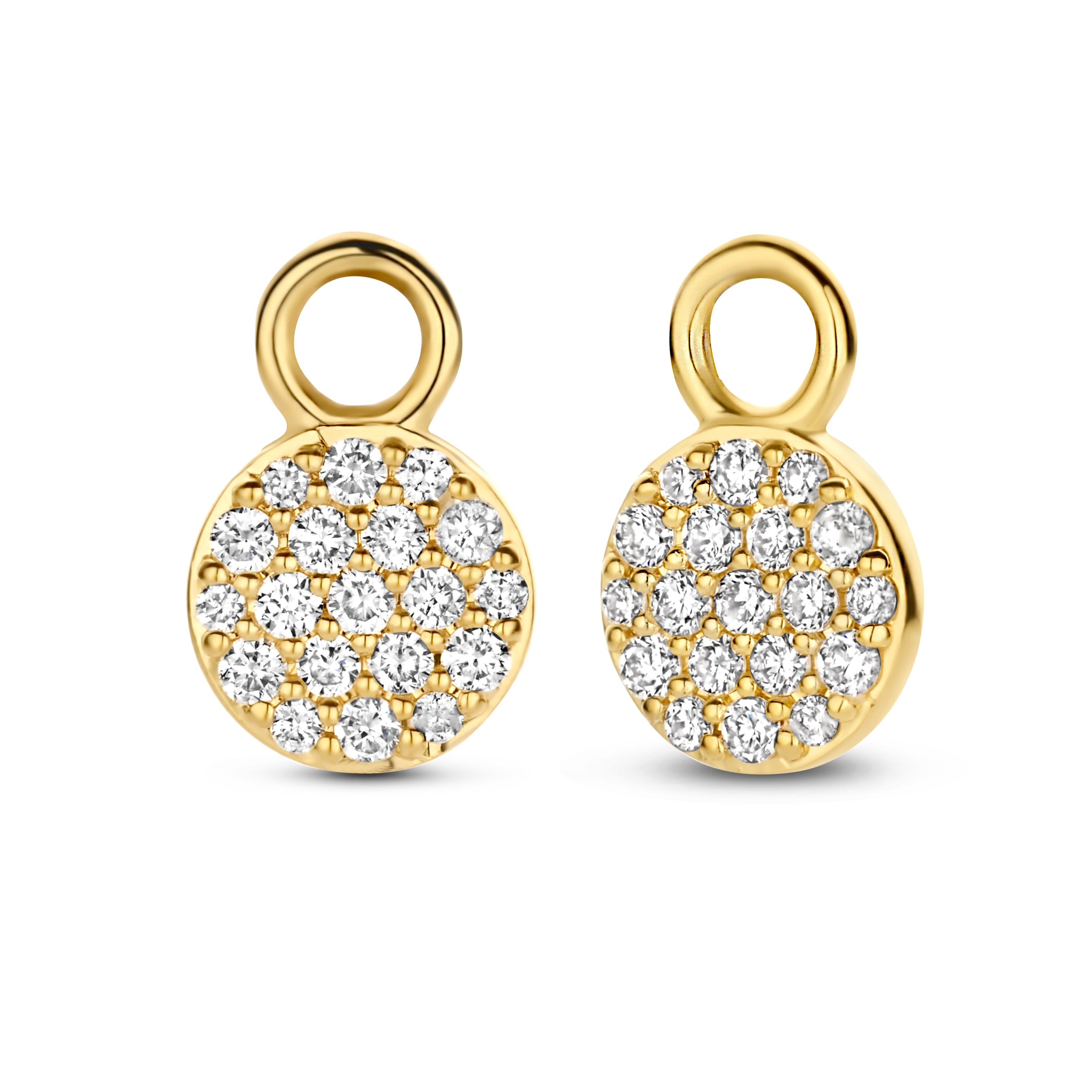 Mini Anhänger für Hoops - 14 kt. Gold mit 0,083 CT Brillantschliff-Diamanten-1