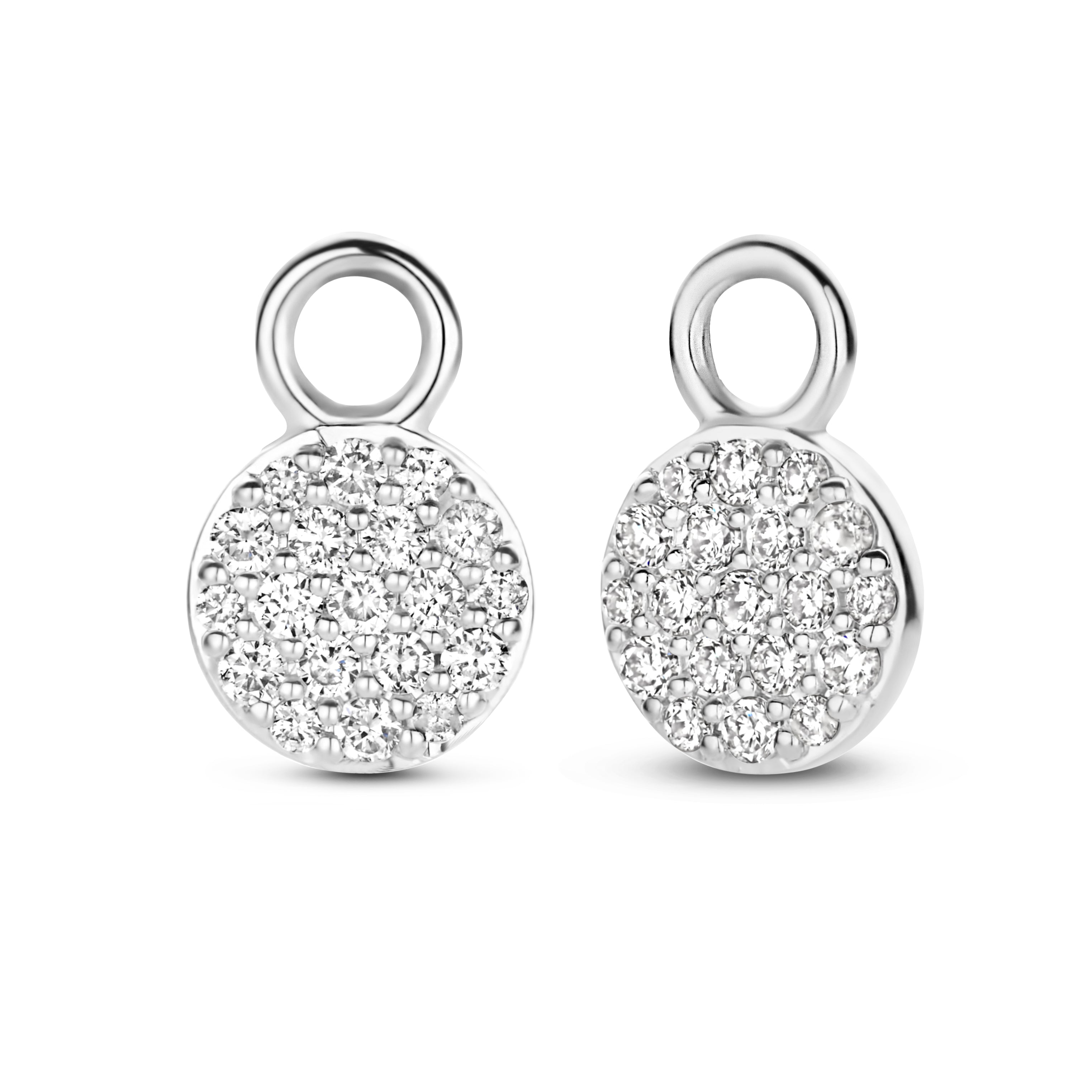 Mini Anhänger für Hoops - 14 kt. Weißgold mit 0,083 CT brillantgeschliffenen Diamanten-1