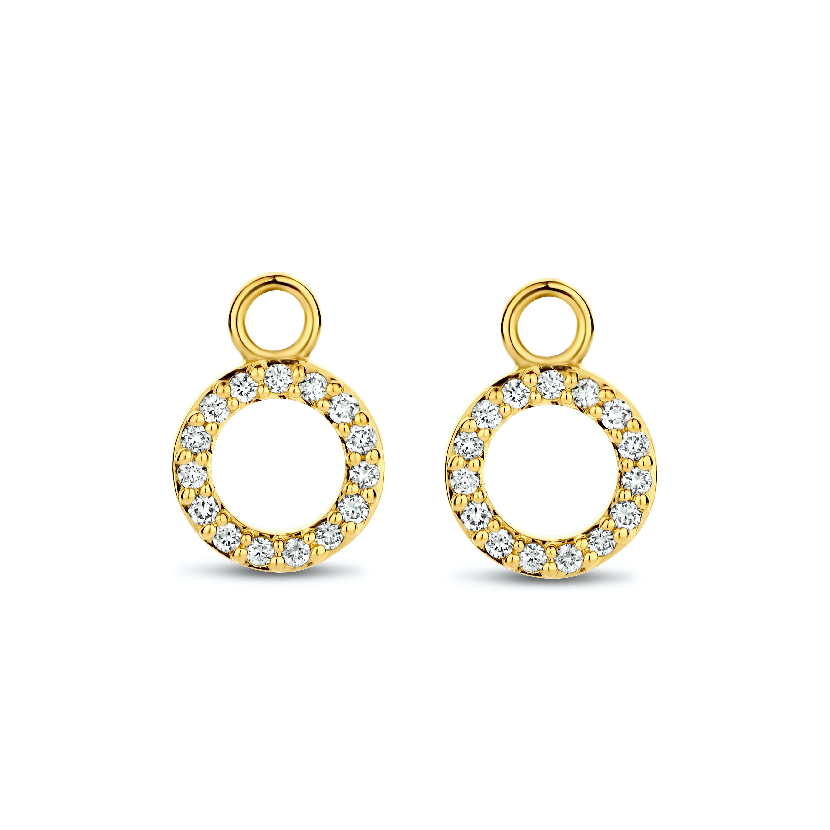 Halo Anhänger für Hoops - 14 kt. Gold mit 0,075 CT brillant geschliffenen Diamanten-2