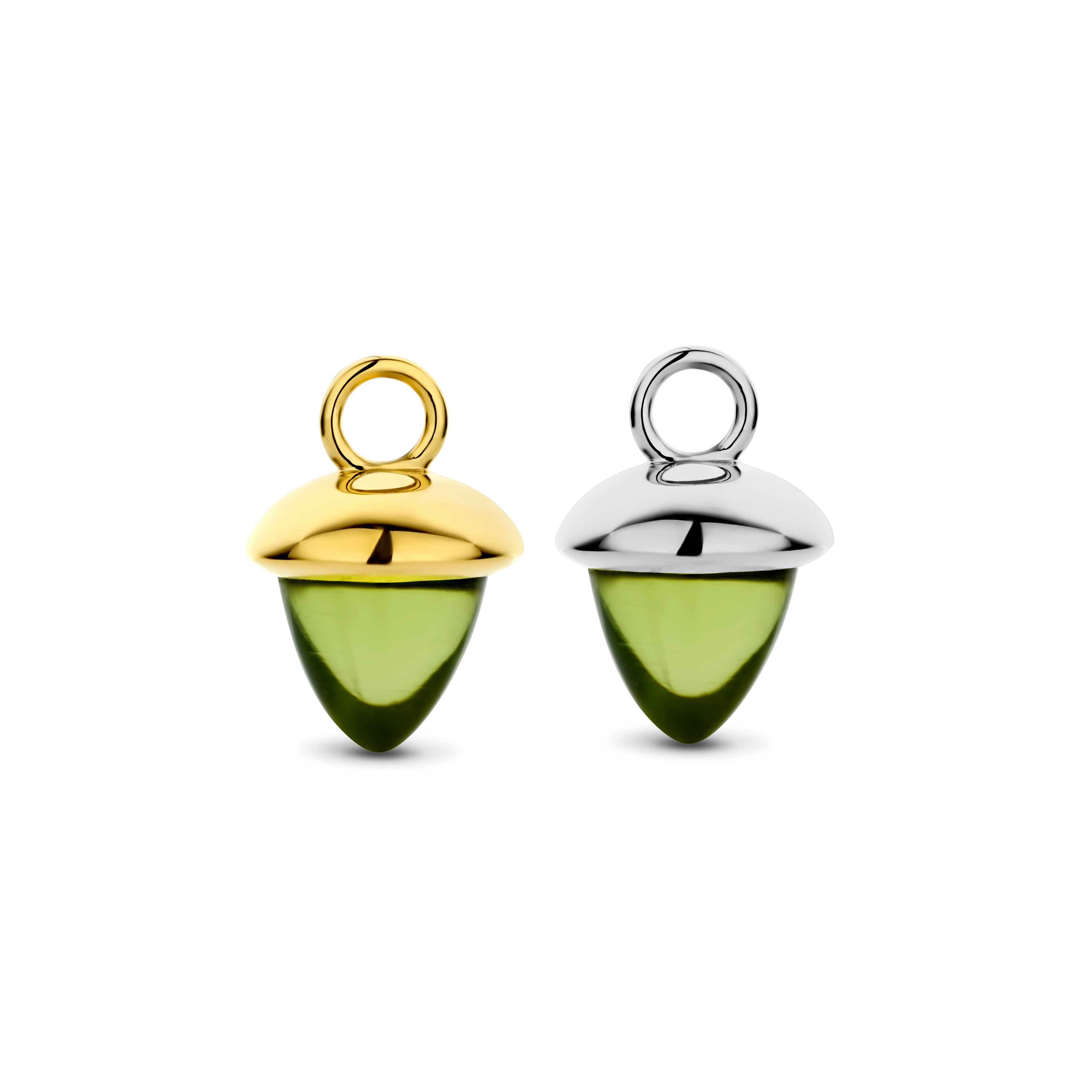 Acorn Anhänger - 14 kt. Gold mit grünem Peridot-1