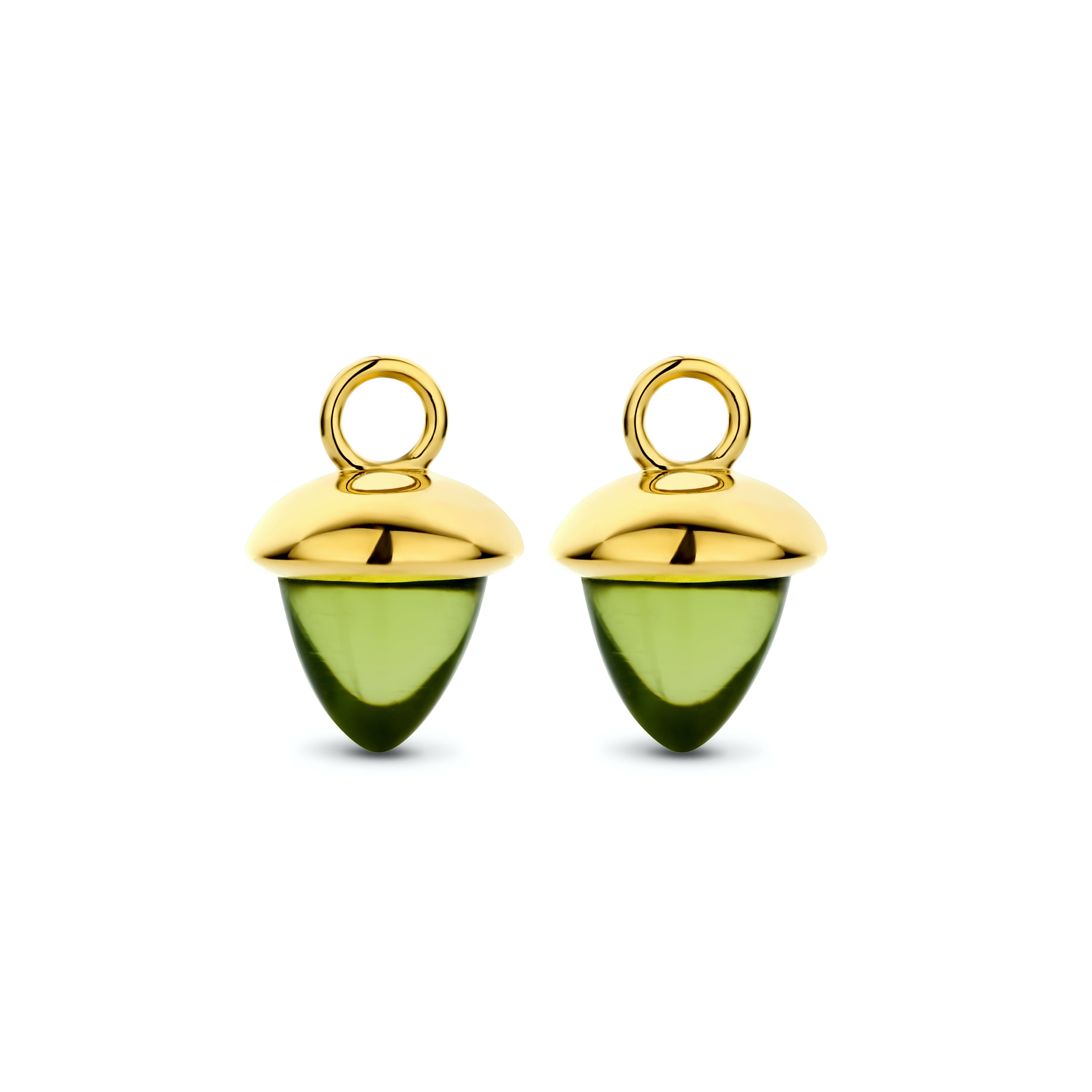 Acorn Anhänger - 14 kt. Gold mit grünem Peridot-2