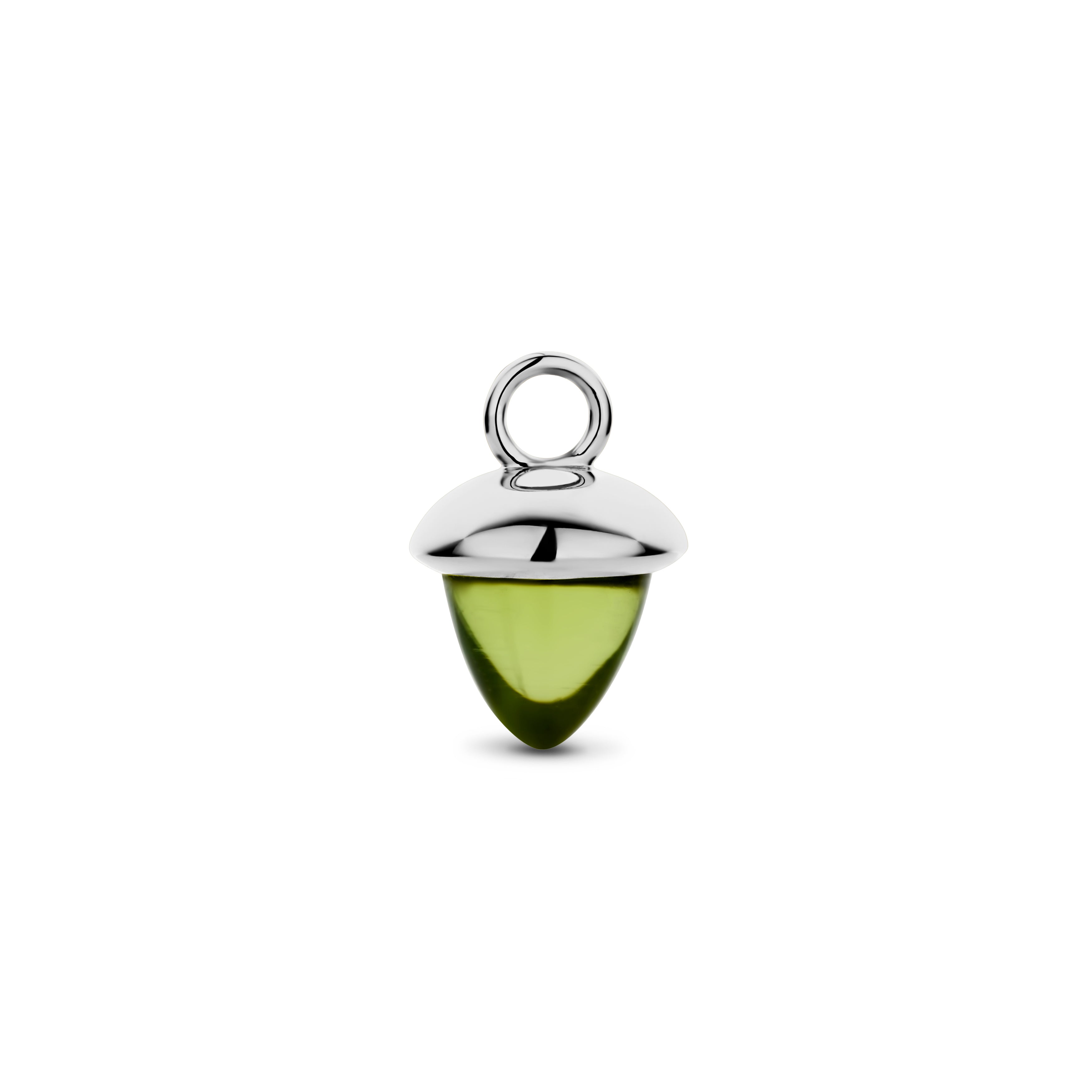 Acorn Anhänger - 14 kt Weißgold mit Peridot-1