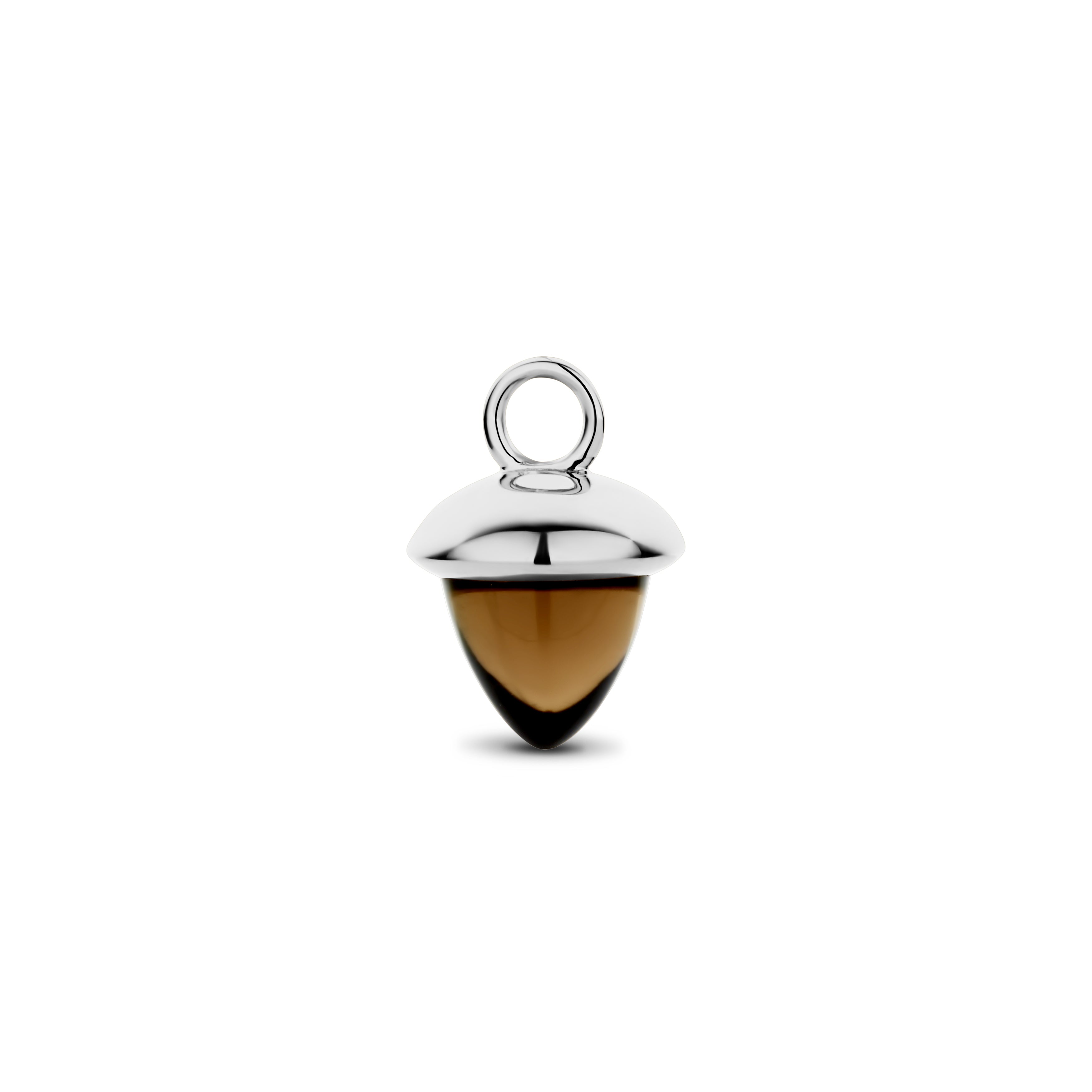 Acorn Anhänger - 14 kt Weißgold mit rauchfarbenem Quarz-1