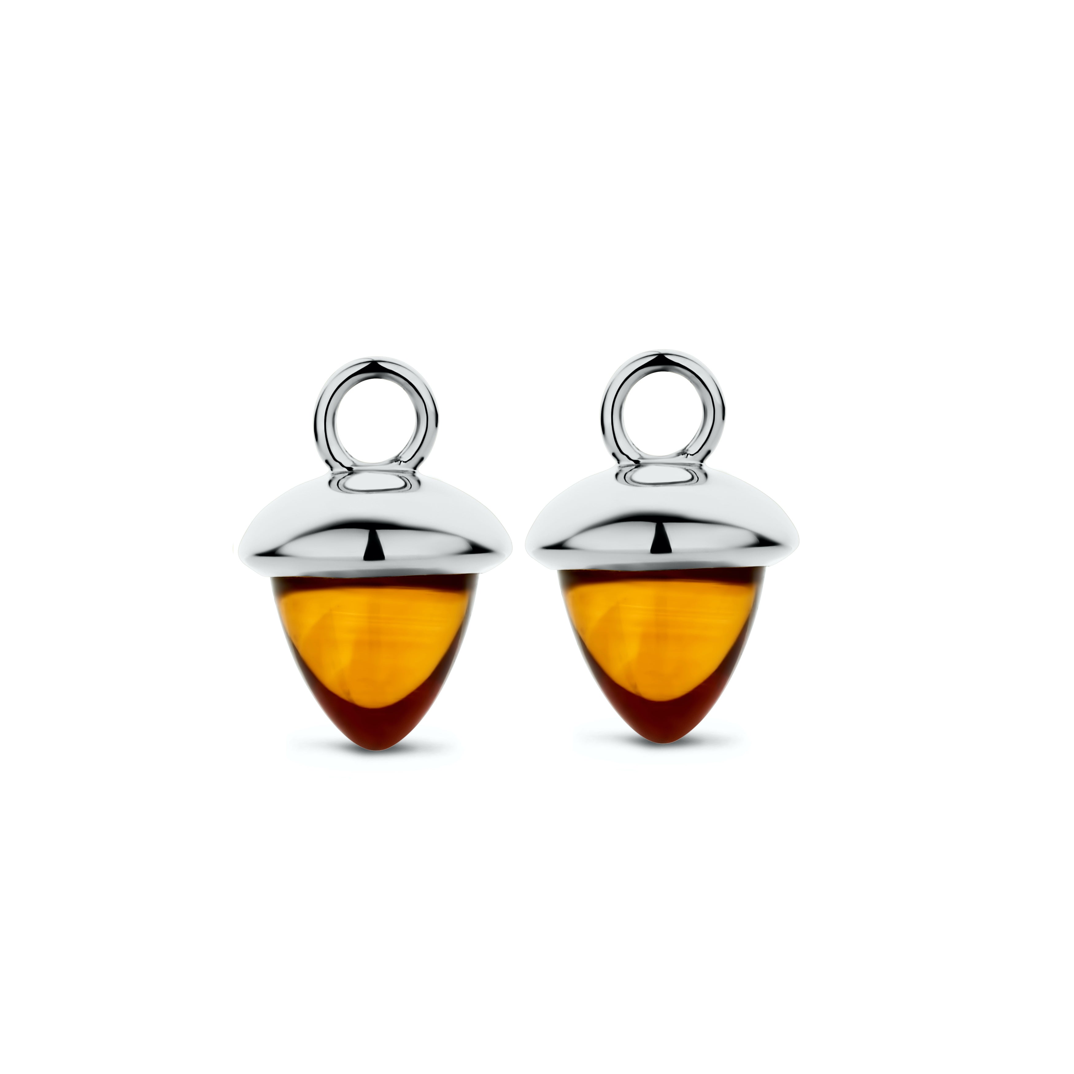 Acorn Anhänger - 14 kt Weißgold mit Brandy Citrin-1