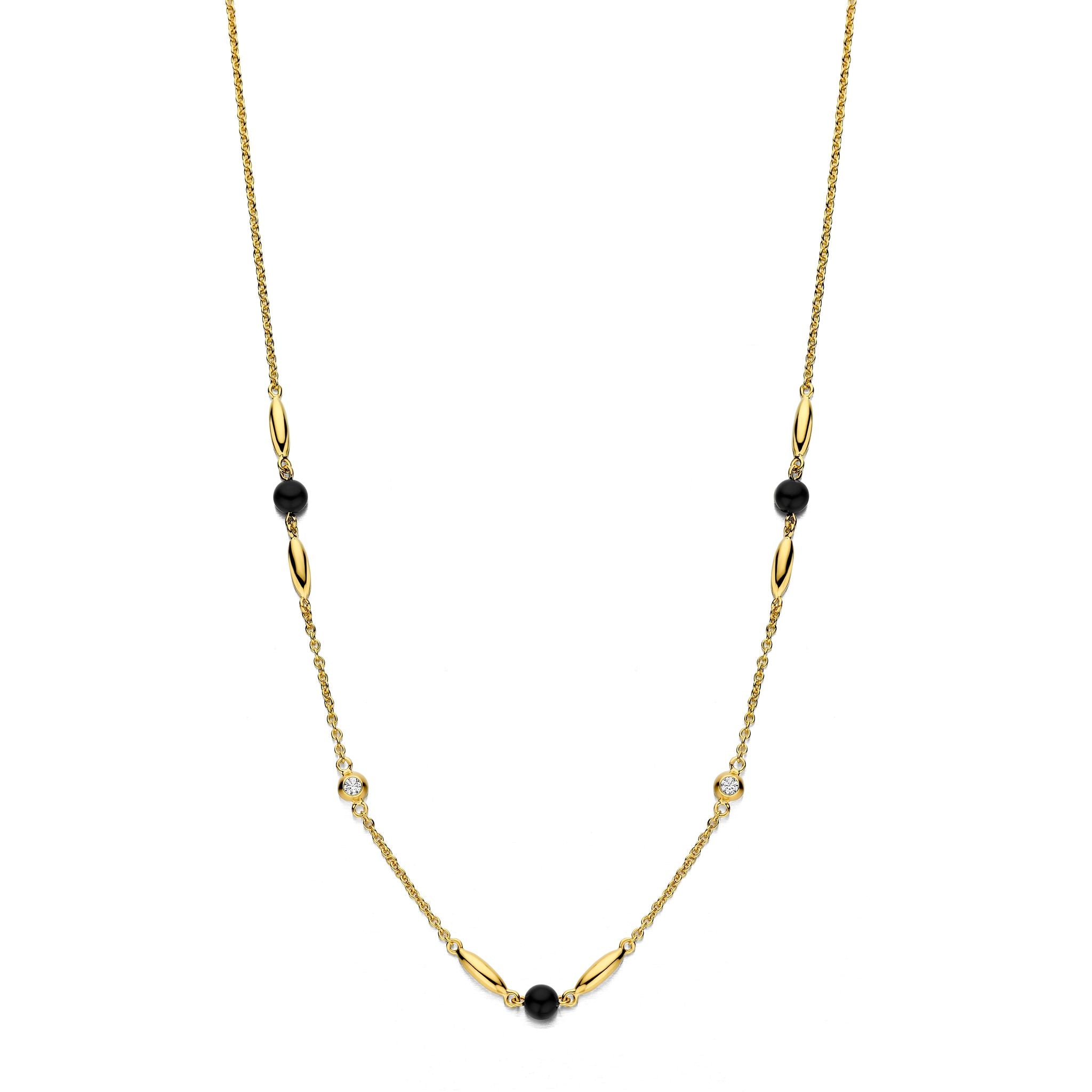 CORNELIA NECKLACE GP/CZ BLACK-1