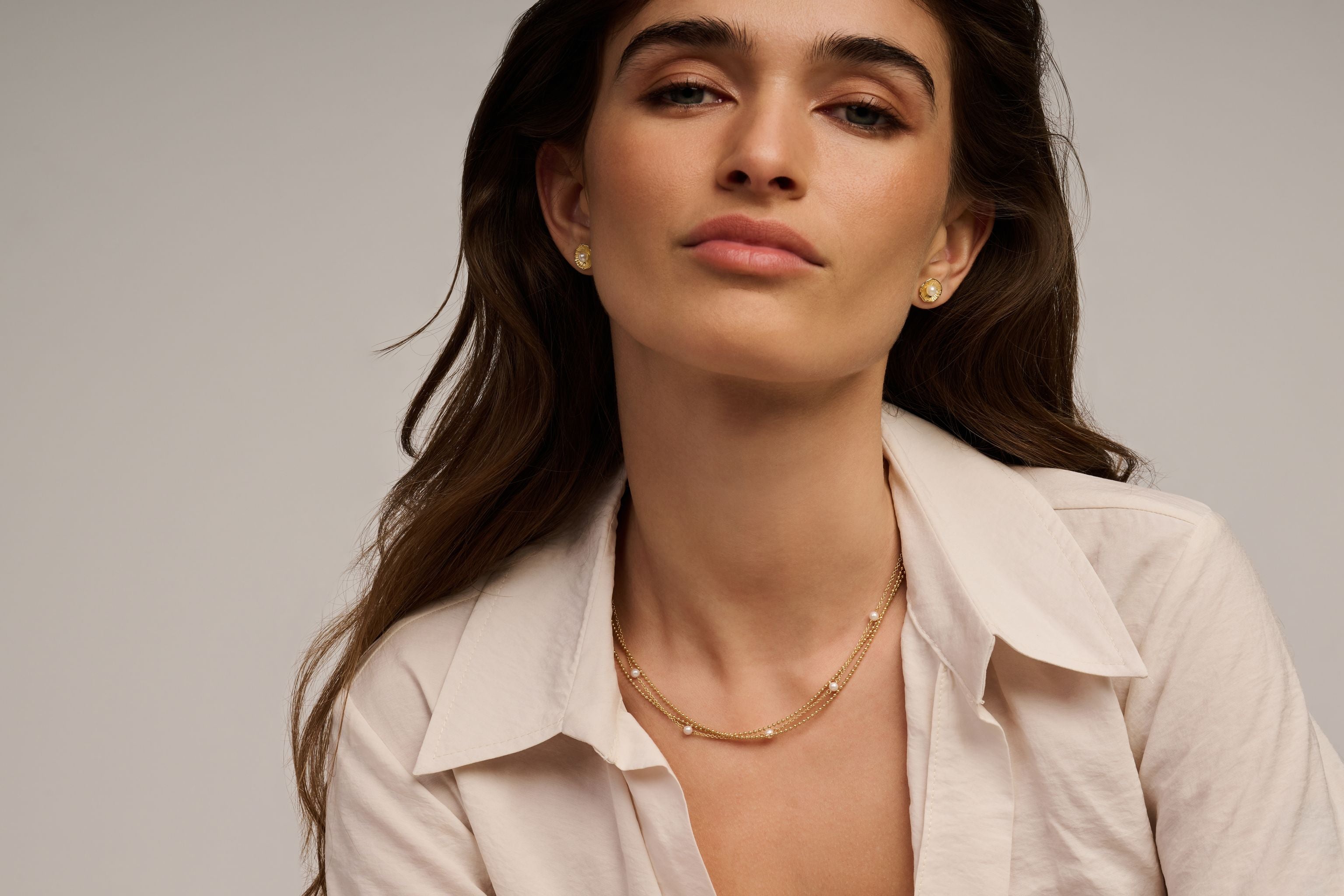 VENUS NECKLACE GP/PEARL-1