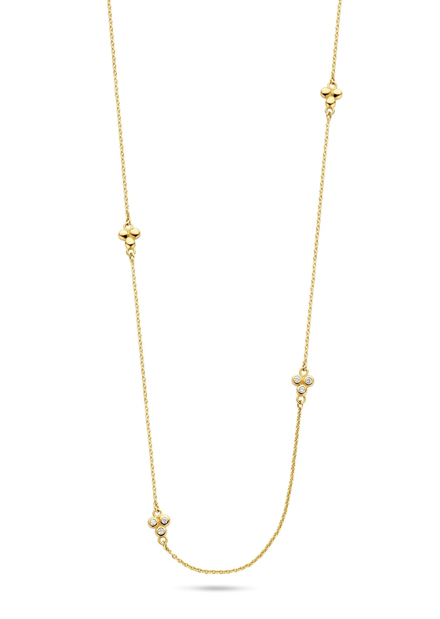 Triangle Halskette 45 cm - 14 kt. Gold mit 0,12 CT Brillantschliff Diamanten-2