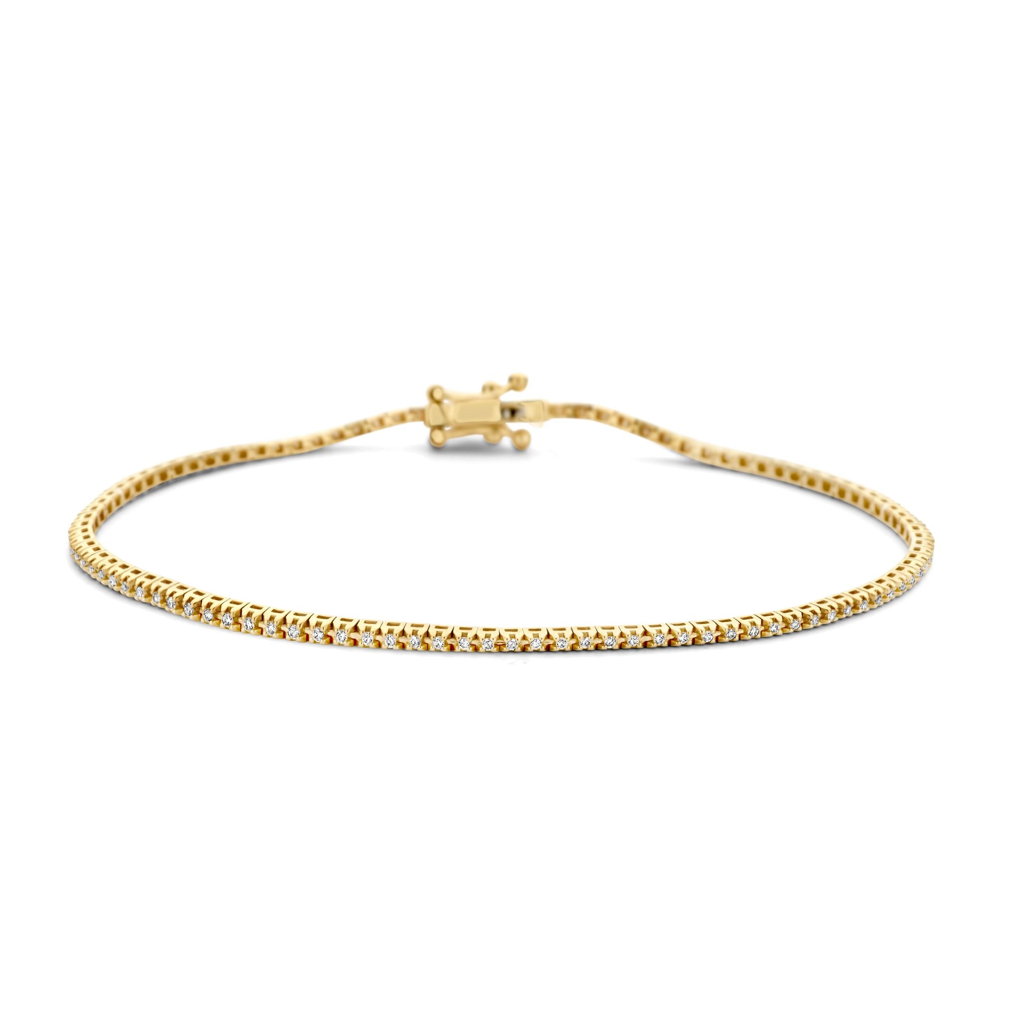 Snake Armband - 14 kt. Gold mit 0,25 CT Brillant geschliffenen Diamanten-4