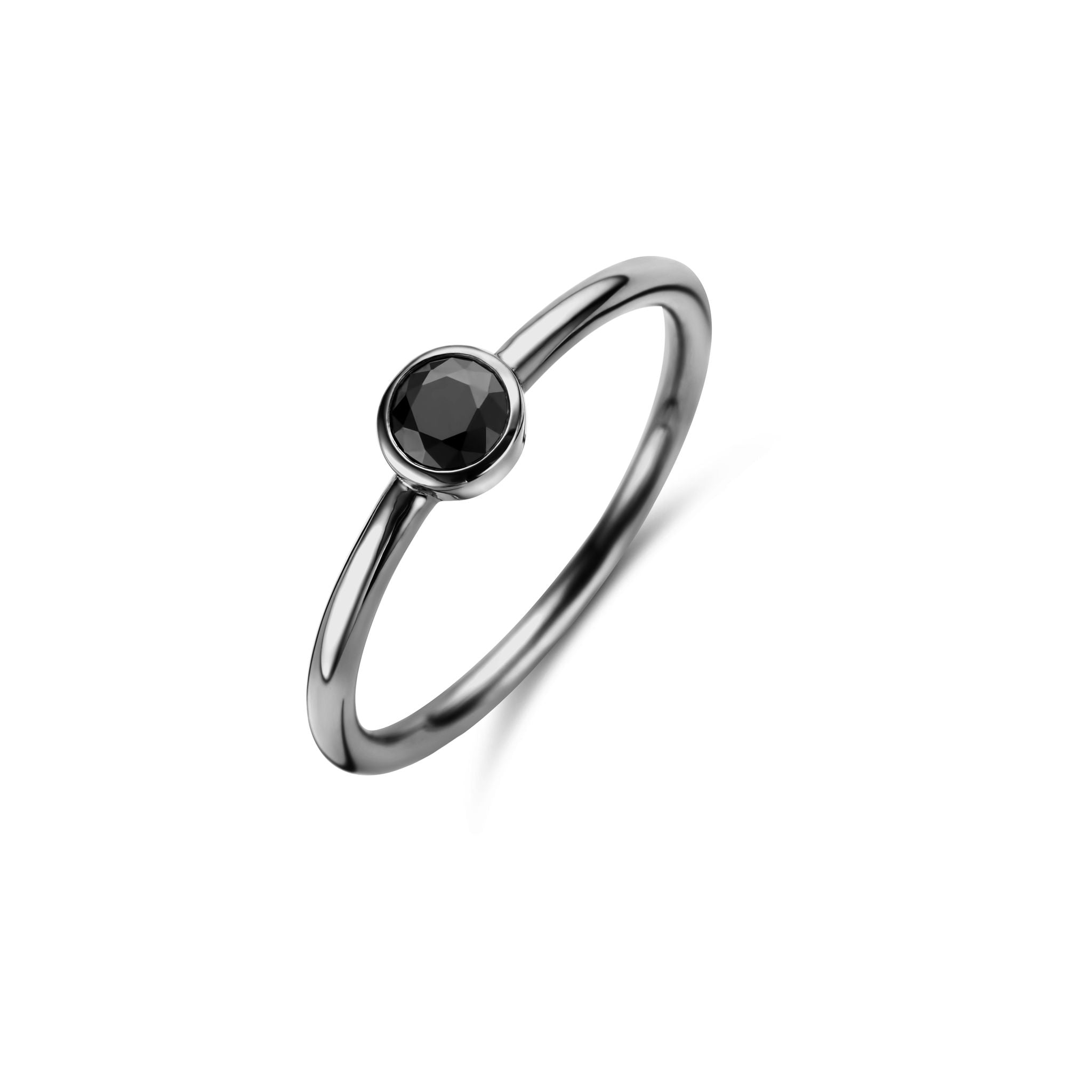 Vega Ring - Sterling Silber rutheniert - Zirkonia-1